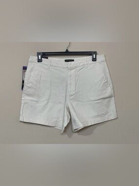 Banana Republic Women’s Ivory Flat Front High Rise Comfort Chino Shorts s 14
